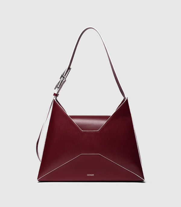 Shoulder and crossbody "TRAPÈZE" - Bordeaux