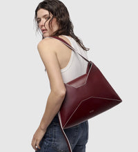 Shoulder and crossbody "TRAPÈZE" - Bordeaux